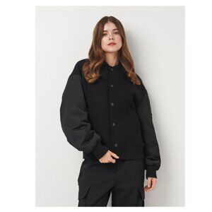 Zara, XS Black Varsity Bomber Jacket